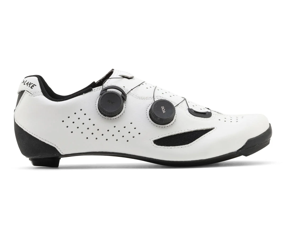 Lake Cycling CX239 Road Shoes (White/Black) (43)